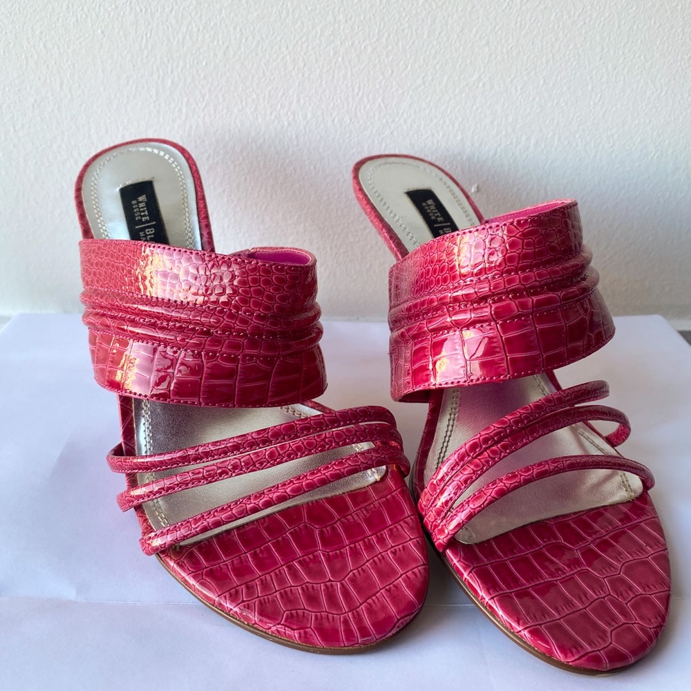 SOLD -- White House Black Market pink crocodile heels